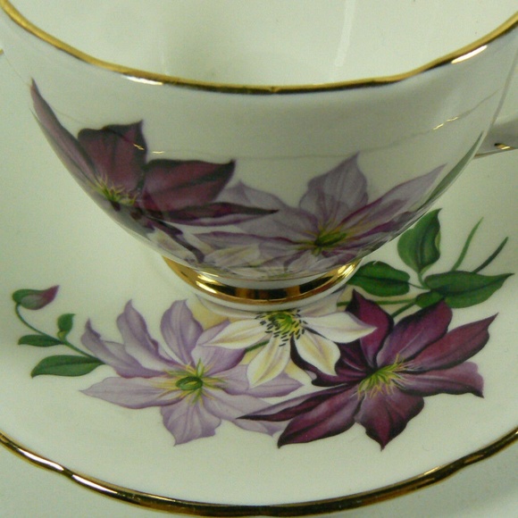Delphine Bone China England Porcelain Floral Flower Tea Coffee Cup & Saucer Set - Picture 1 of 12